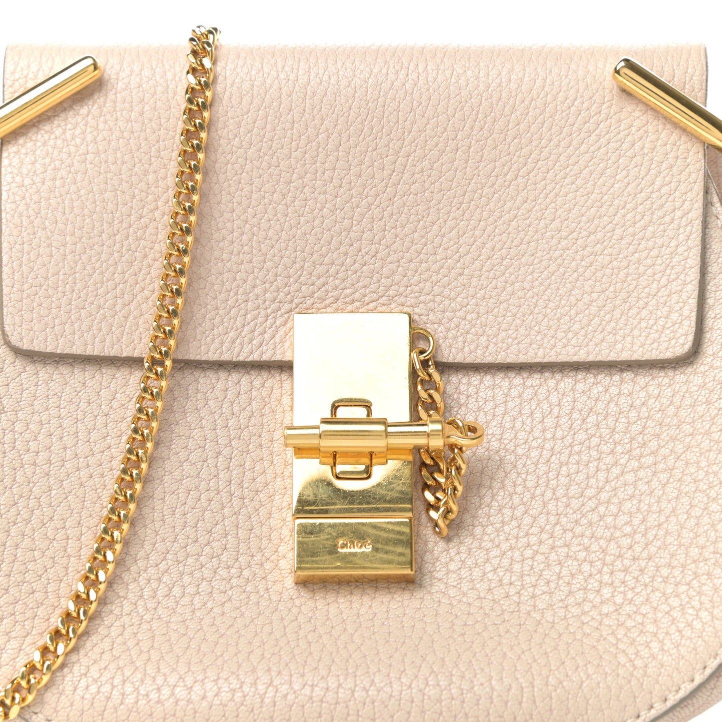 Grained Lambskin Mini Drew Shoulder Bag Biscotti Beige
