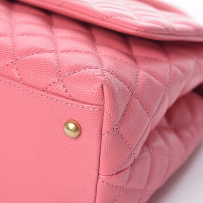 Chanel Caviar Lizard Embossed Quilted Small Coco Handle Flap Pink 12 of 14