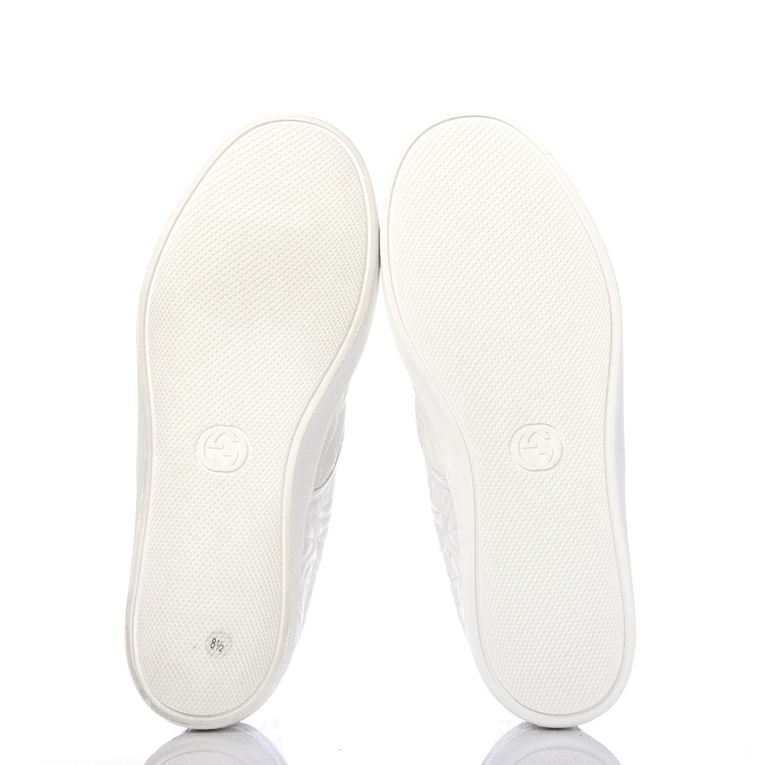 Gucci Nappa Web G Rhombus Quilted Mens Slip On Sneakers 8.5 Great White 6 of 10
