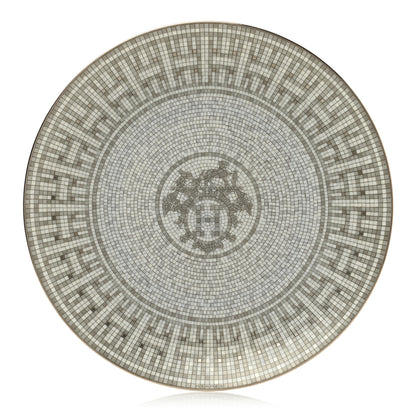Hermes Porcelain Mosaique au 24 Platine Dessert Plate 8.3 1 of 7