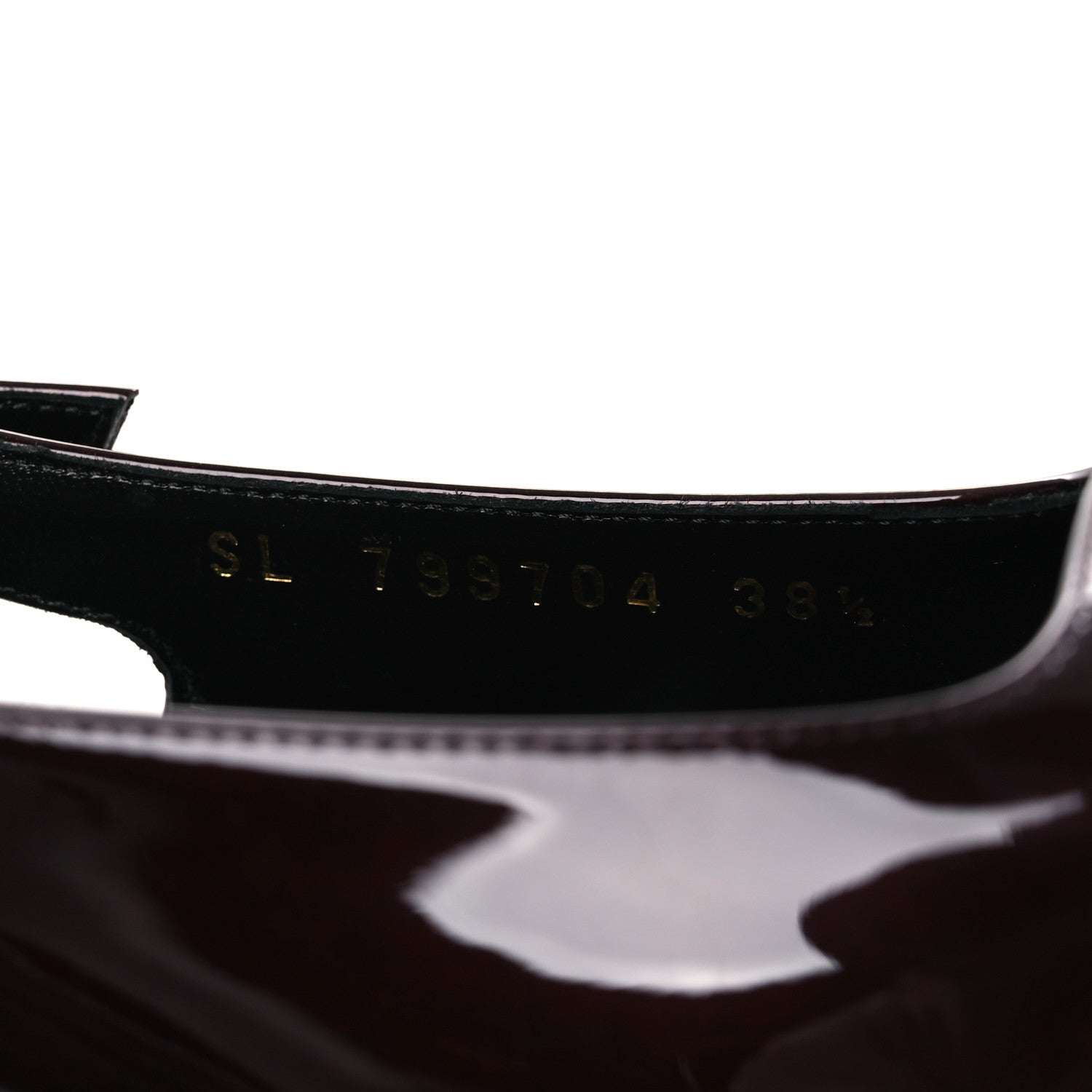 Saint Laurent Vernice Gloss Lee 75 Slingback Pumps 38.5 Marron Glacé 10 of 11