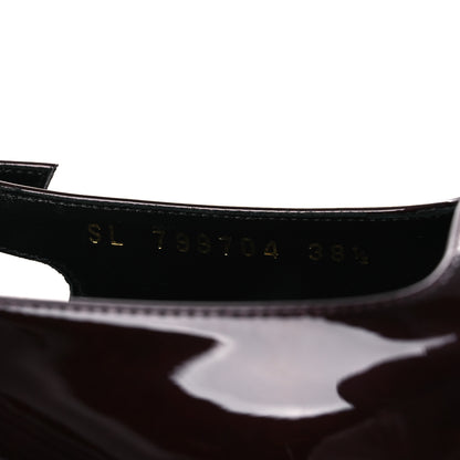 Saint Laurent Vernice Gloss Lee 75 Slingback Pumps 38.5 Marron Glacé 10 of 11