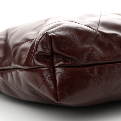 Chanel Shiny Calfskin Quilted Chanel 22 Burgundy 10 of 11