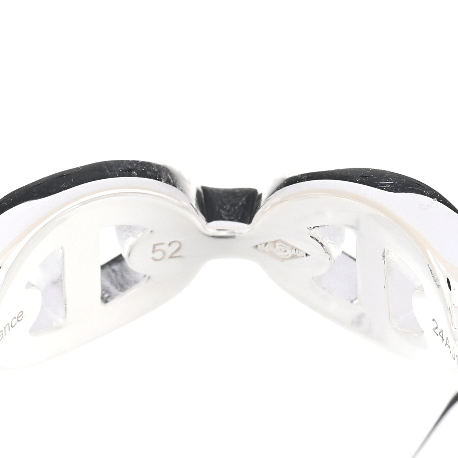 Hermes Sterling Silver PM Chaine d'Ancre Enchainee Band Ring 52 6 7 of 8