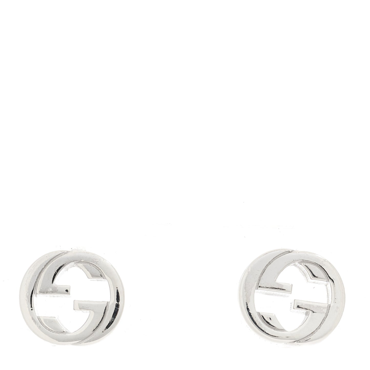 Sterling Silver Interlocking GG Stud Earrings