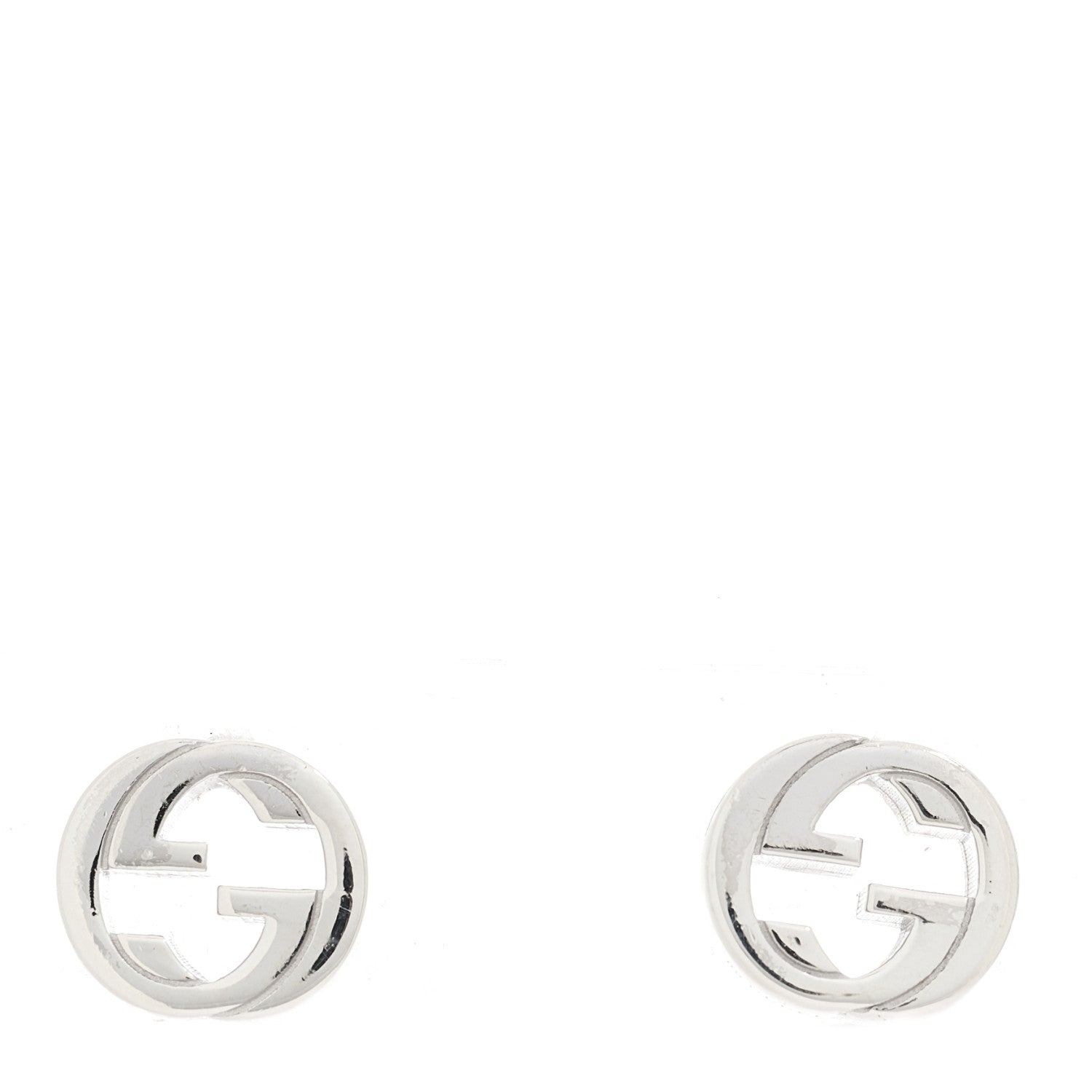 Gucci Sterling Silver Interlocking GG Stud Earrings 1 of 5