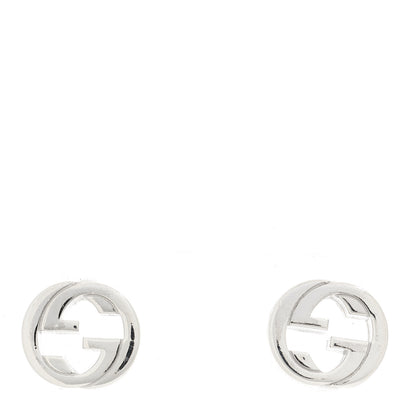 Gucci Sterling Silver Interlocking GG Stud Earrings 1 of 5