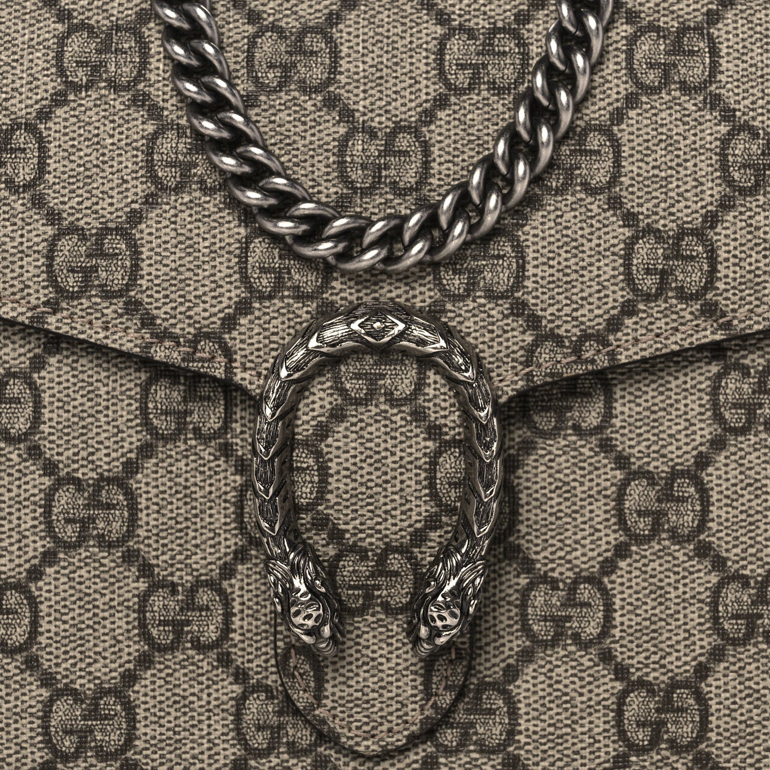 Gucci GG Supreme Monogram Mini Dionysus Chain Wallet Beige Taupe 8 of 11