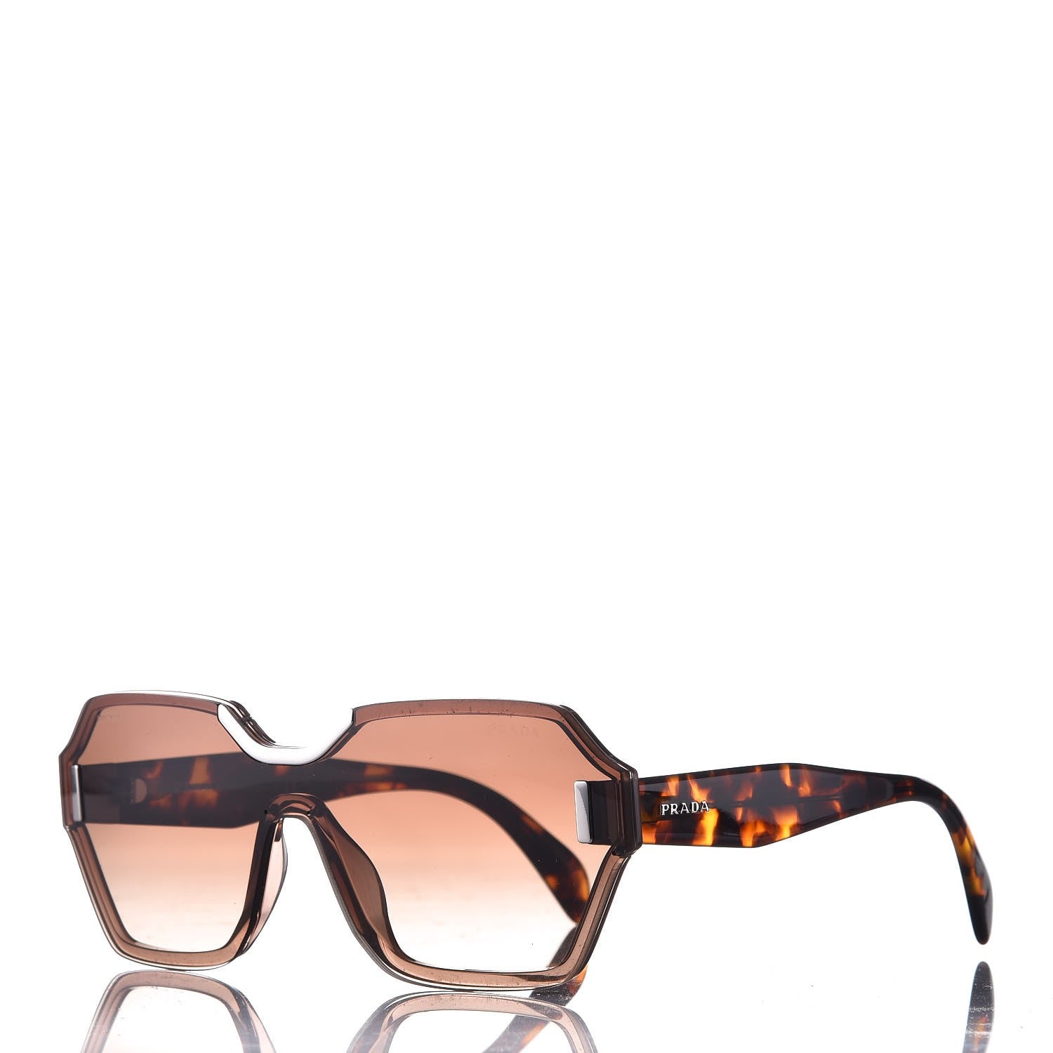 Prada Geometric SPR 15T Sunglasses Tortoise 1 of 8