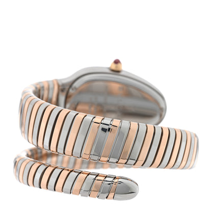 Bulgari Stainless Steel 18K Rose Gold Diamond Bezel 35mm Serpenti Tubogas Quartz Watch 3 of 4