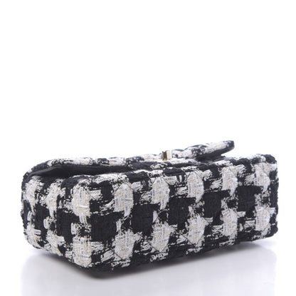 Chanel Tweed Quilted Mini Rectangular Flap Black Ecru White 4 of 10