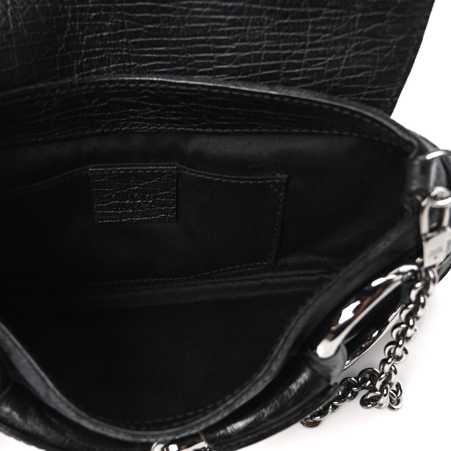 Monogram Horsebit Chain Clutch Black
