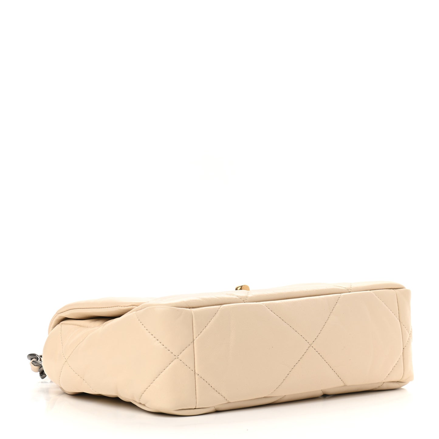 Lambskin Quilted Medium Chanel 19 Flap Beige
