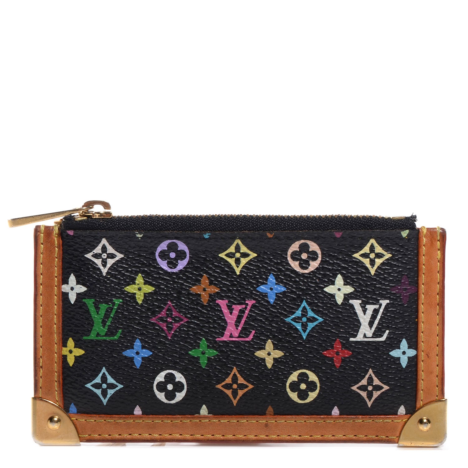 Louis Vuitton Monogram Multicolor Key Pouch Black 1 of 7