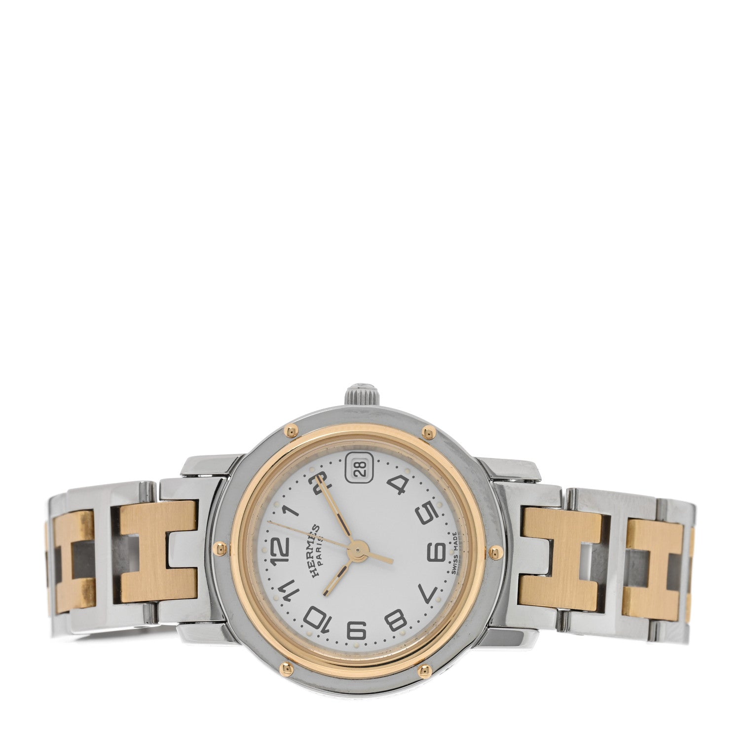 Hermes Stainless Steel 24mm Clipper Quartz Watch Gold 2 of 4