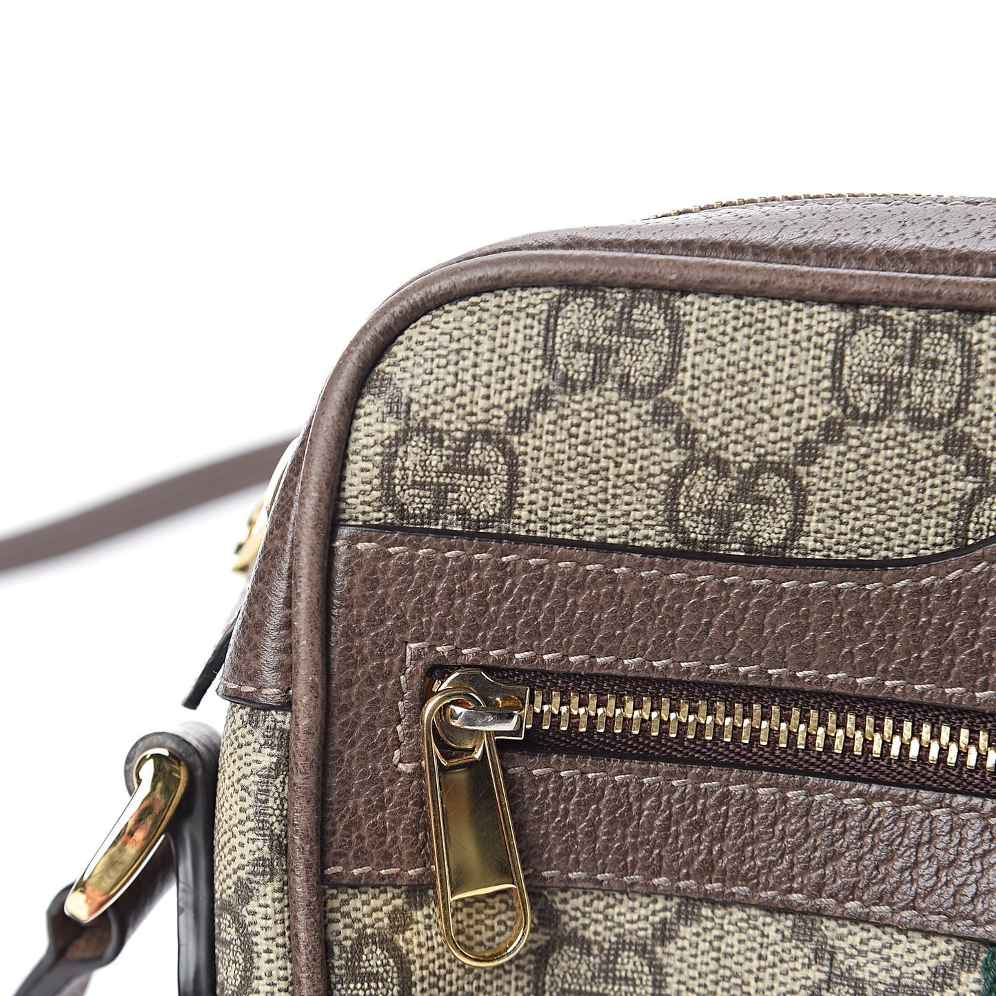 GG Supreme Monogram Web Mini Ophidia Shoulder Bag Brown