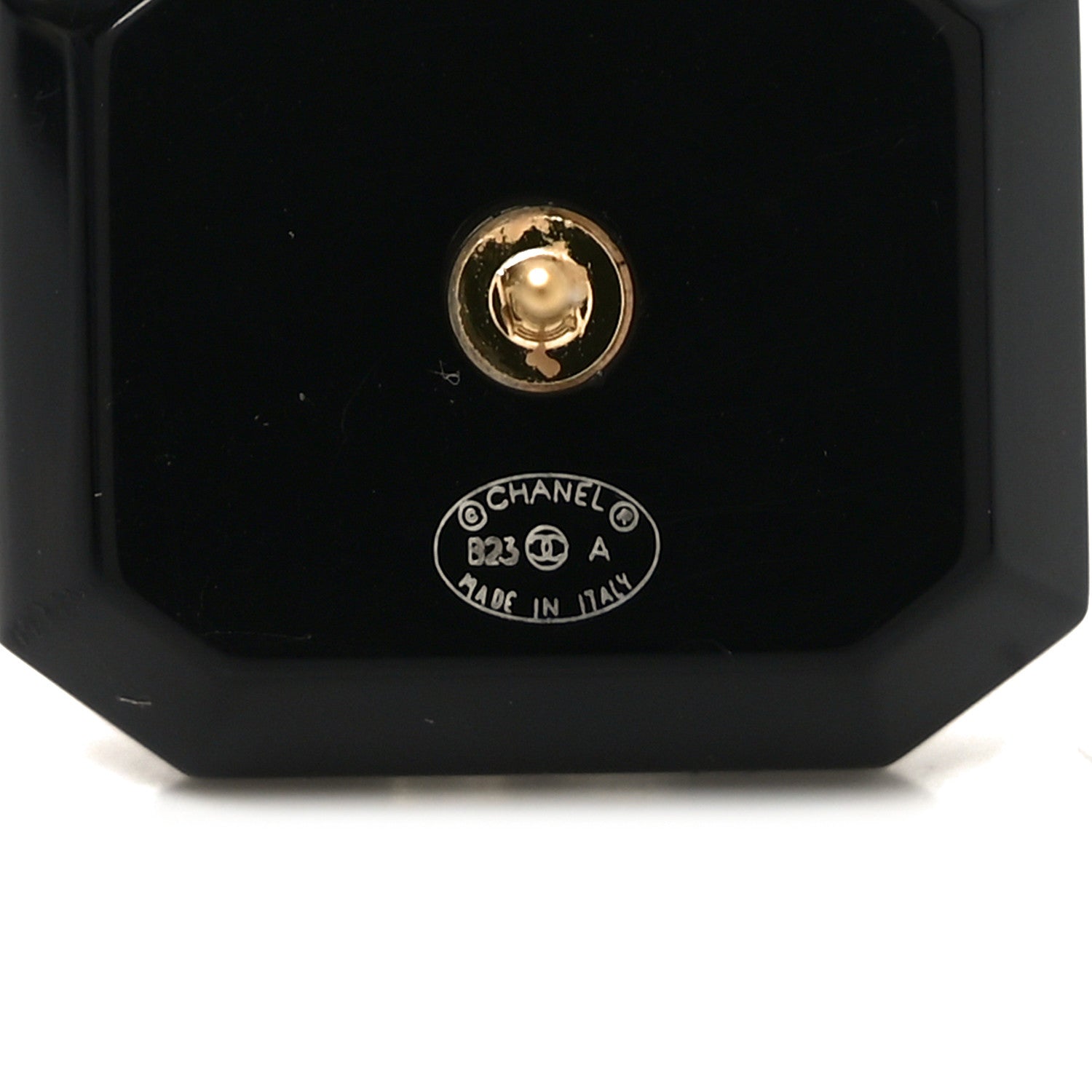 Chanel Enamel Strass CC Earrings Black 4 of 5