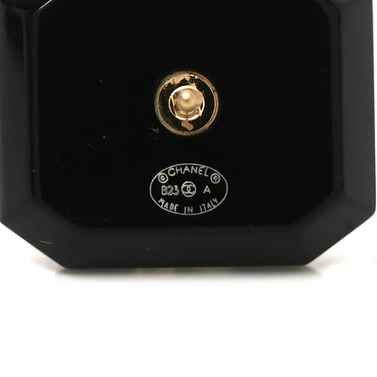 Chanel Enamel Strass CC Earrings Black 4 of 5