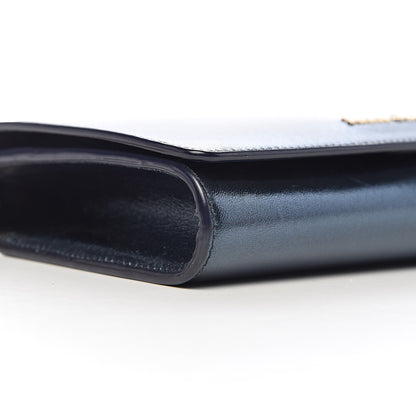 Jimmy Choo Metallic Calfskin Chain Wallet Blue 10 of 13