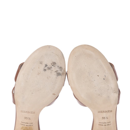Hermes Calfskin Oasis Sandals 35.5 Gold 6 of 10
