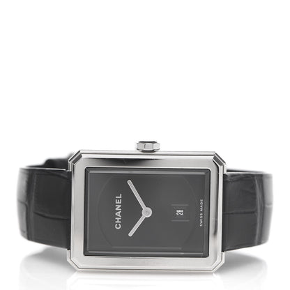 Chanel Stainless Steel Alligator 26mm Boy-Friend Quartz Watch Black 3 of 6