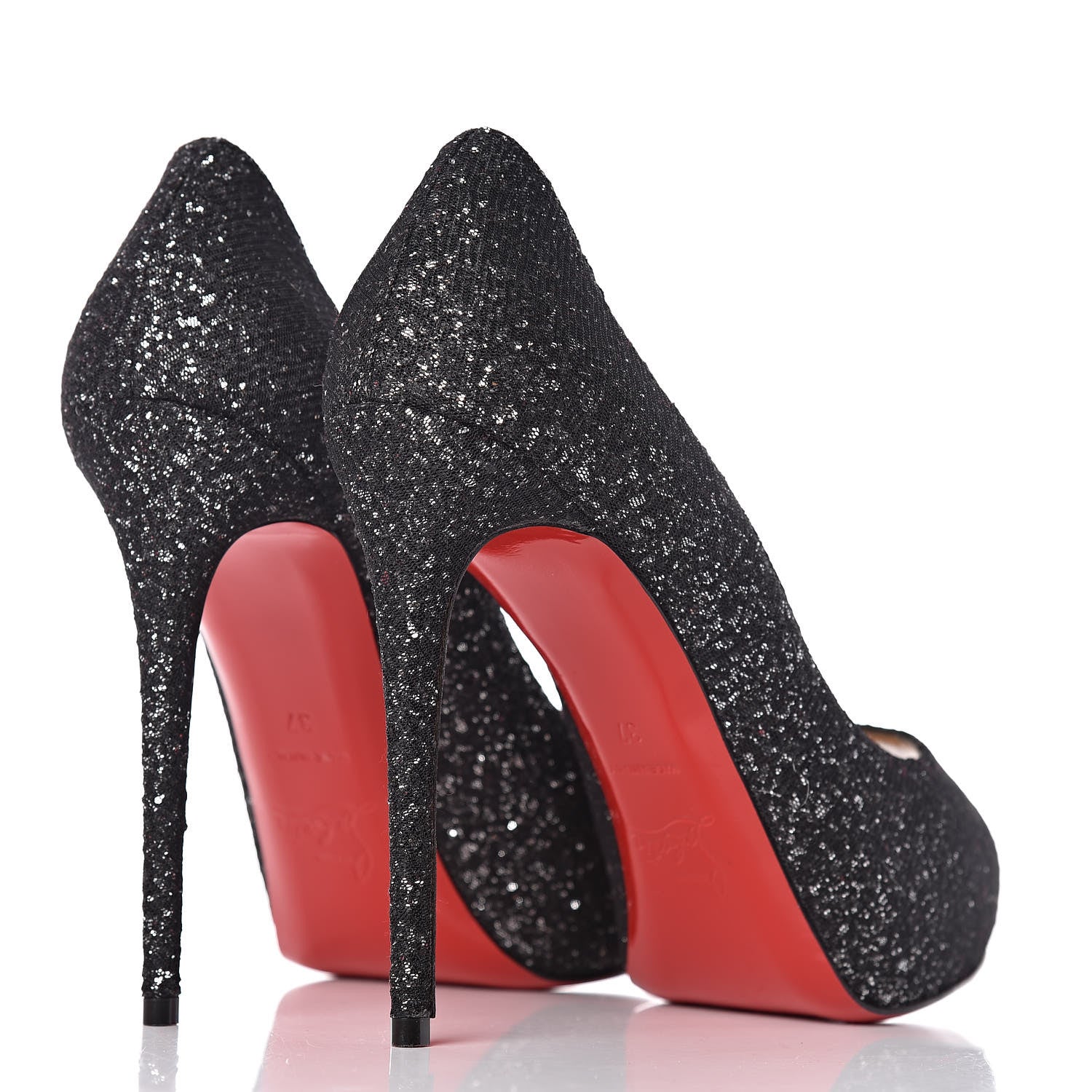 Christian Louboutin Glitter New Very Prive 120 Pumps 37 Black 4 of 8