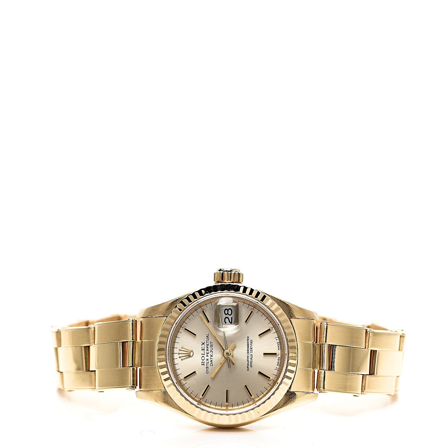Rolex 18K Yellow Gold 26mm Oyster Perpetual Datejust Watch Champagne 69138 2 of 7