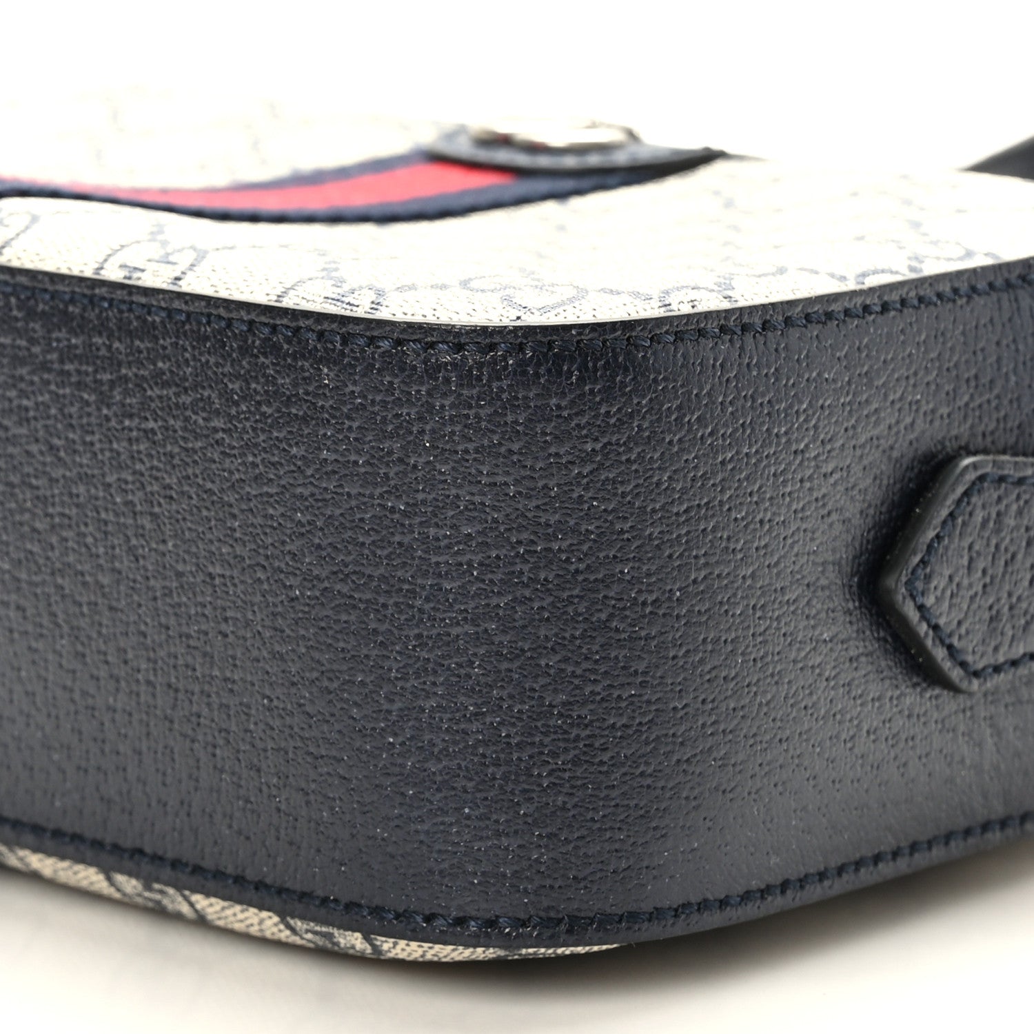 Gucci GG Supreme Monogram Textured Dollar Calfskin Web Small Ophidia Camera Bag Beige Blue 9 of 9