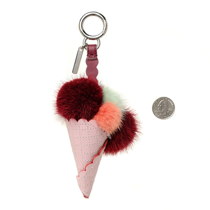Fendi Mink Fur Calfskin Fun Fair Bag Charm Multicolor 2 of 5