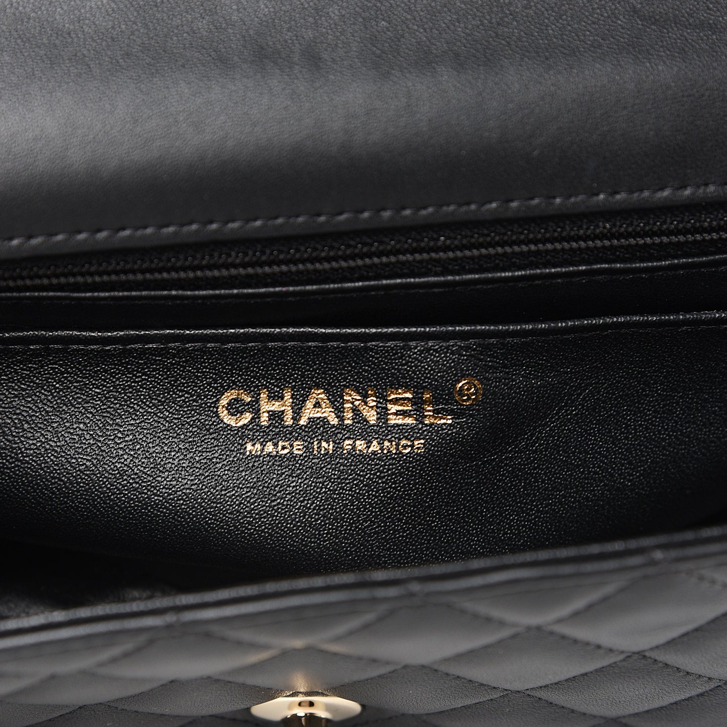 Lambskin Quilted Mini Rectangular Flap Black
