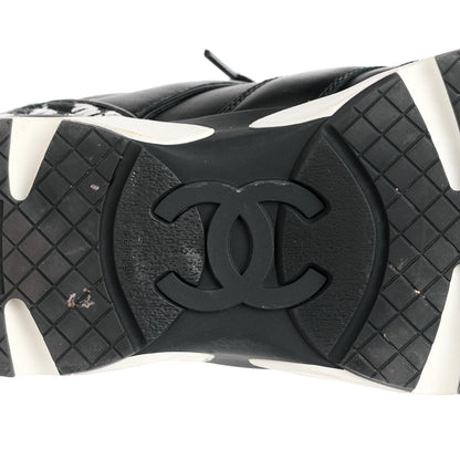 Chanel Calfskin Womens Sneakers 39.5 Black White 6 of 8