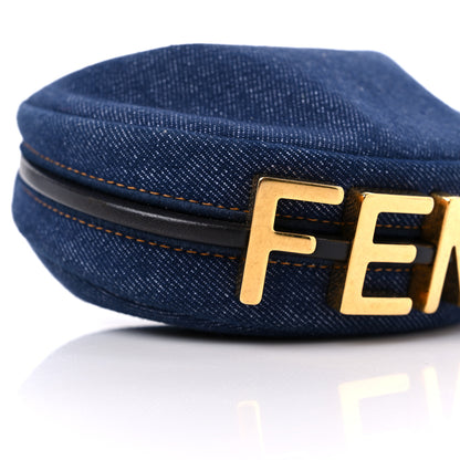 Fendi Denim Shiny Nappa Nano Fendigraphy Hobo Charm Blue Moro 8 of 10