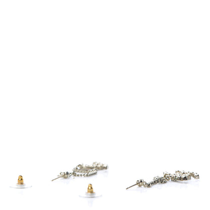 Chanel Crystal CC Drop Earrings Pink Grey Gold 3 of 6