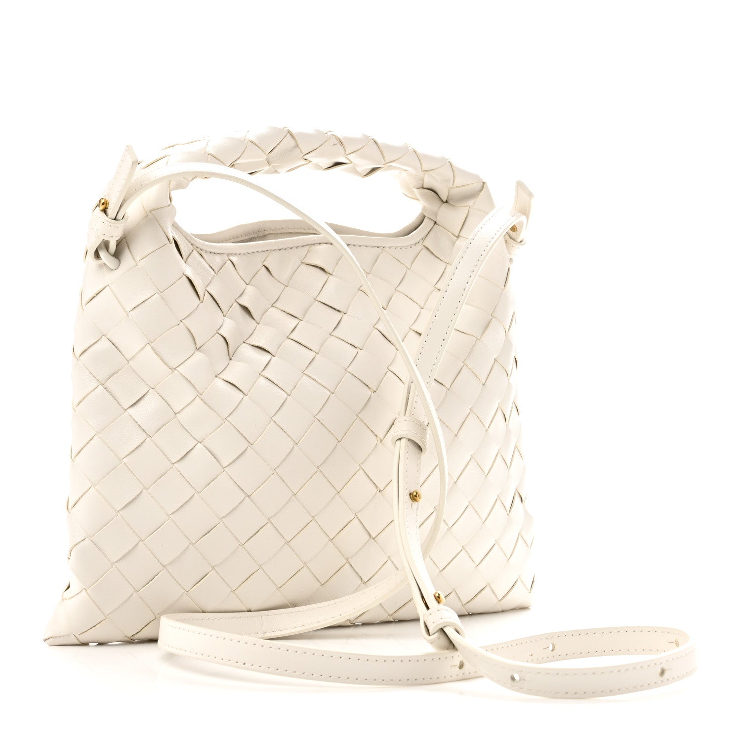 Bottega Veneta Calfskin Intrecciato Mini Hop White 3 of 9