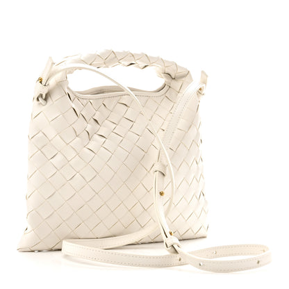 Bottega Veneta Calfskin Intrecciato Mini Hop White 3 of 9