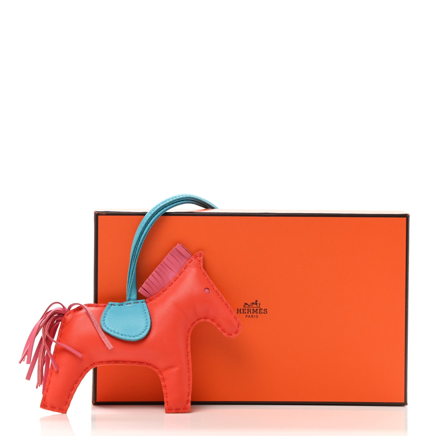 Milo Lambskin Grigri Rodeo Horse Bag Charm PM Orange Bleu Zanzibar Rose Azalee
