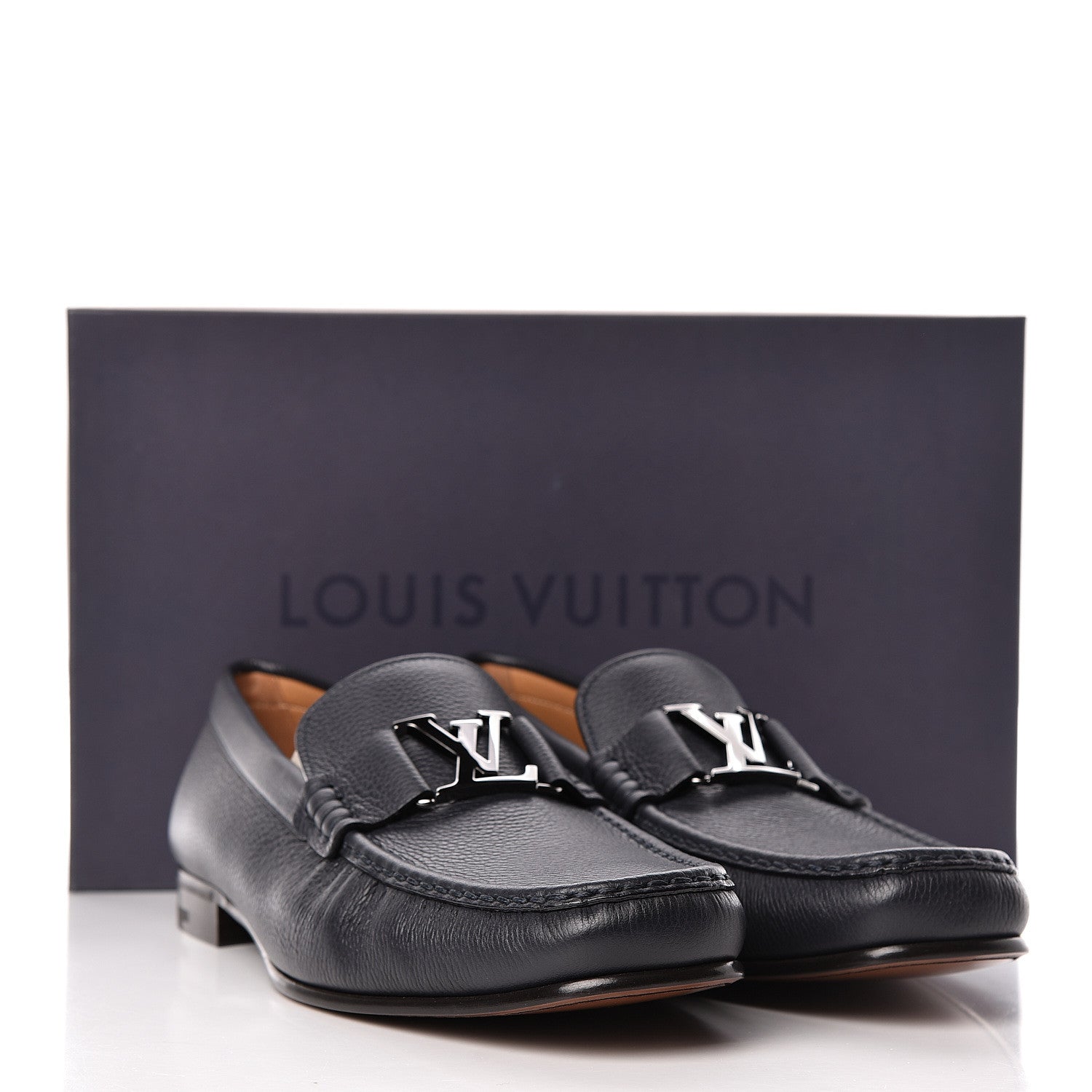 Louis Vuitton Calfskin Mens Montaigne Loafers 9.5 Marine 9 of 9