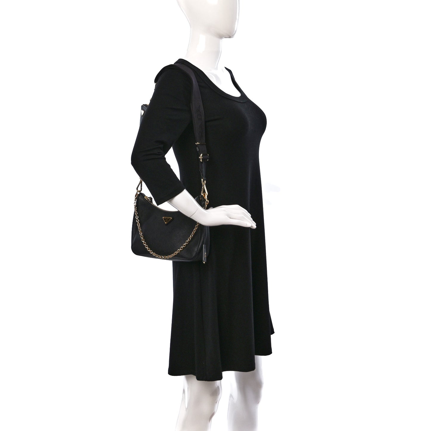 Saffiano Lux Re-Edition 2005 Shoulder Bag Black