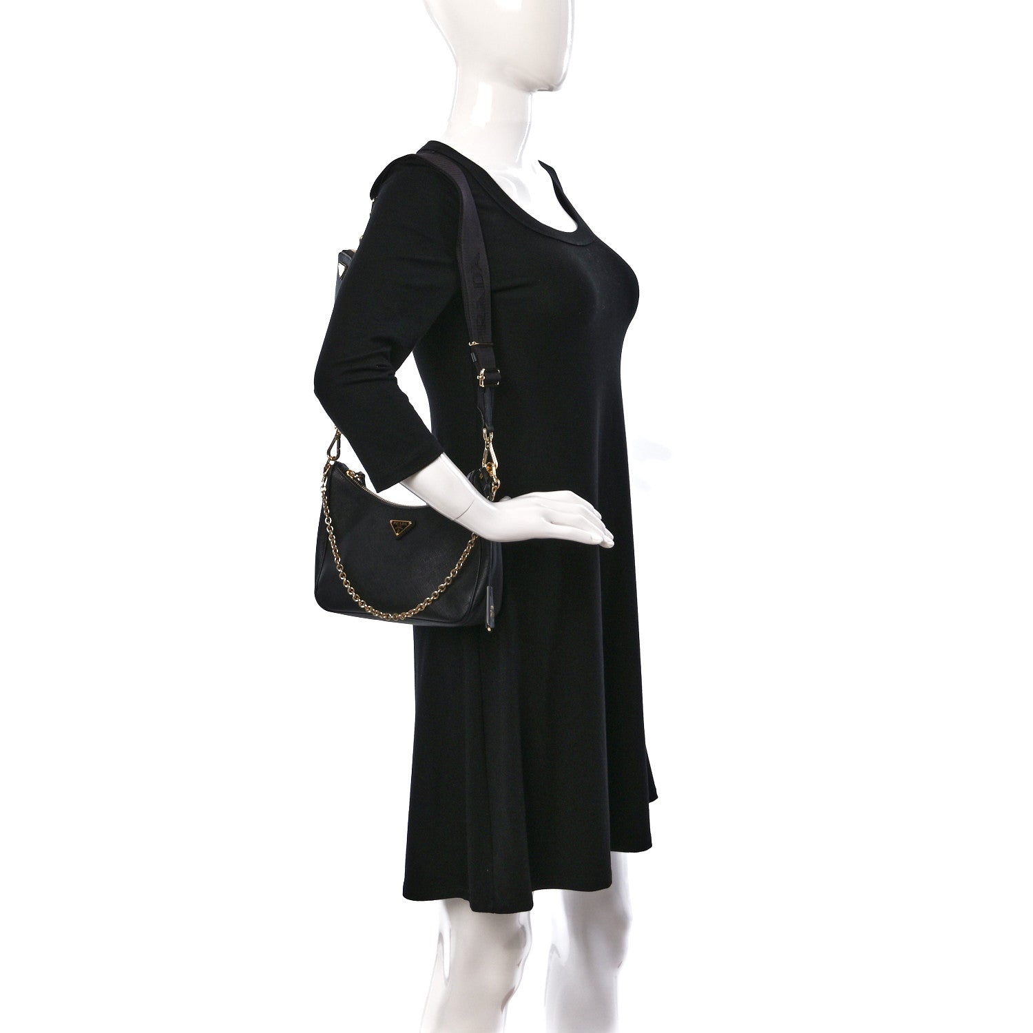 Prada Saffiano Lux Re-Edition 2005 Shoulder Bag Black 2 of 15