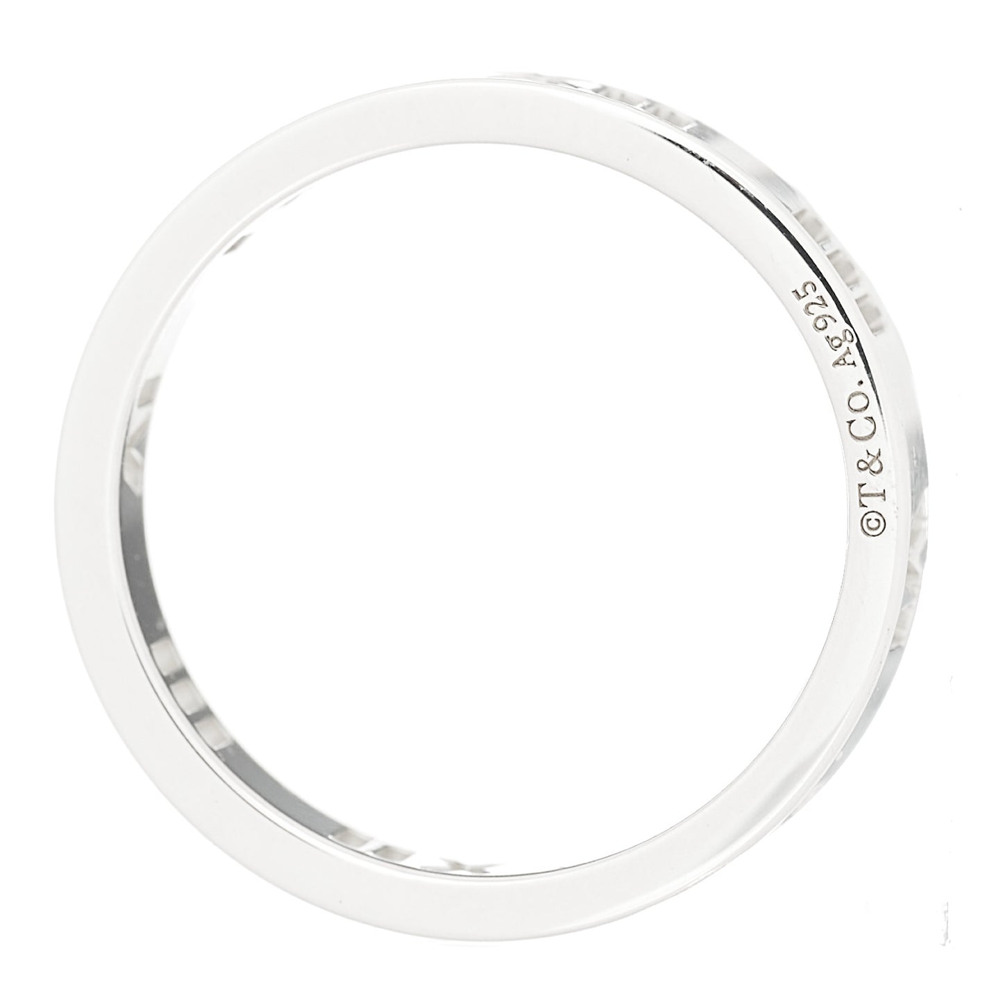 Sterling Silver Narrow Atlas Pierced Ring 48 4.5