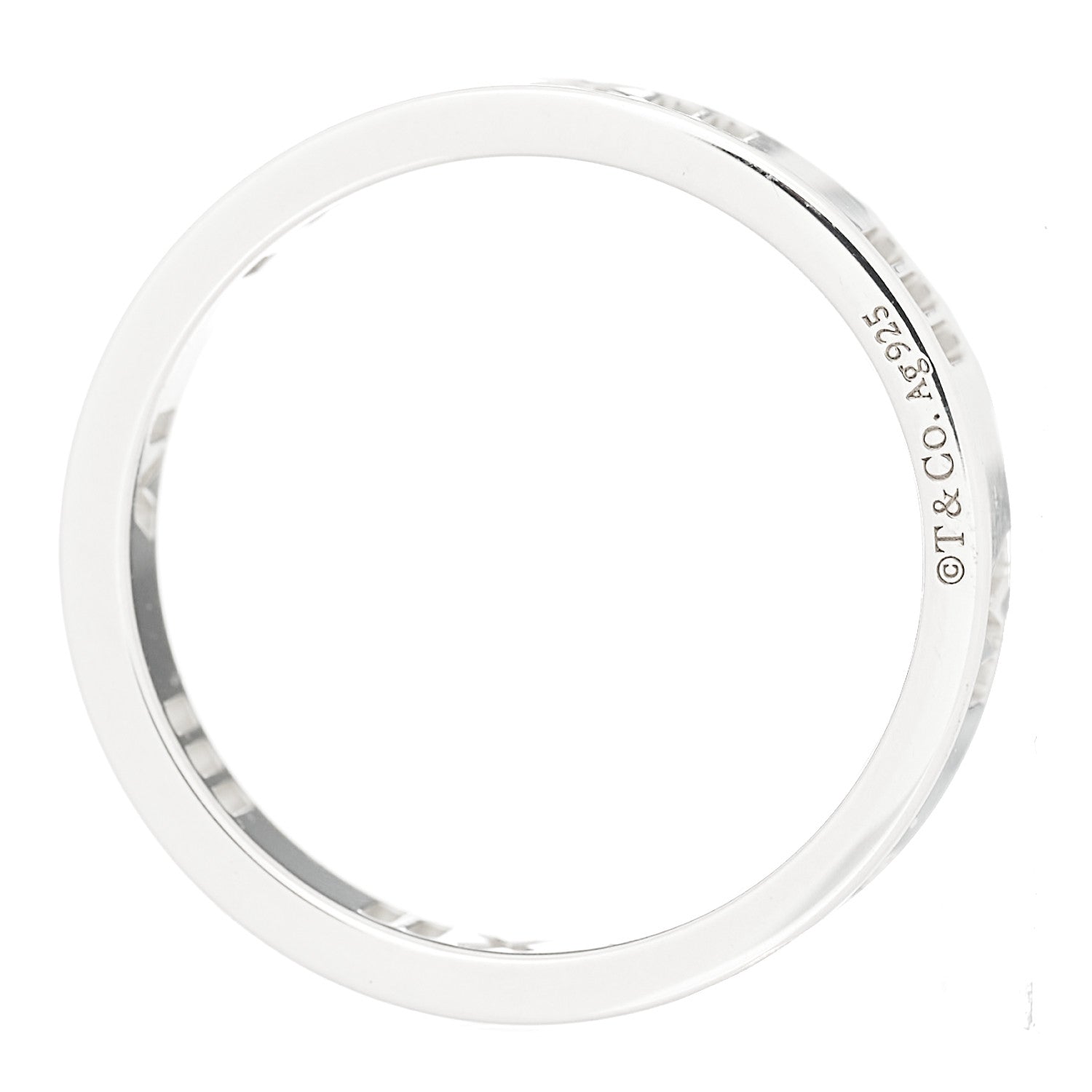 Tiffany Sterling Silver Narrow Atlas Pierced Ring 48 4.5 4 of 5