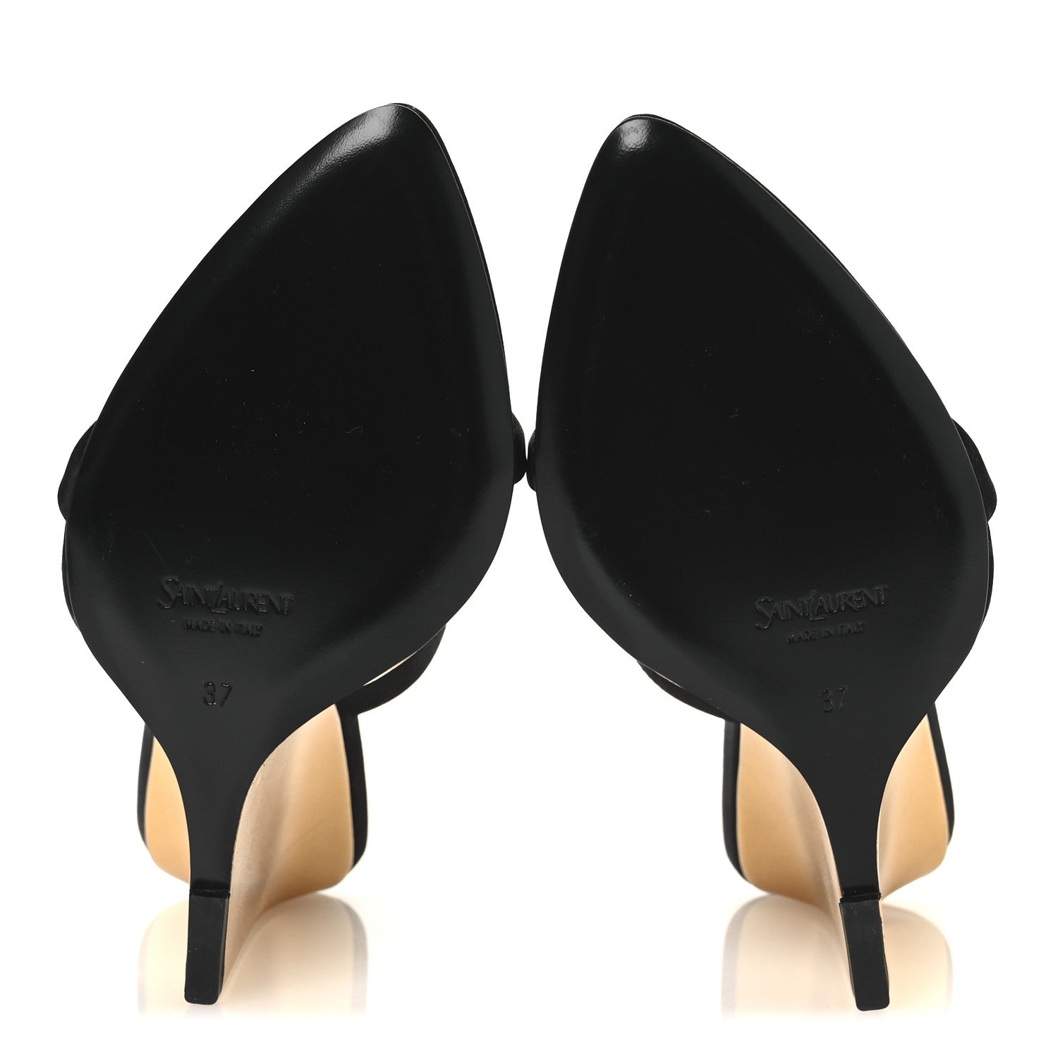 Saint Laurent Satin Salome 110 Wedge Sandals 37 Black 7 of 13