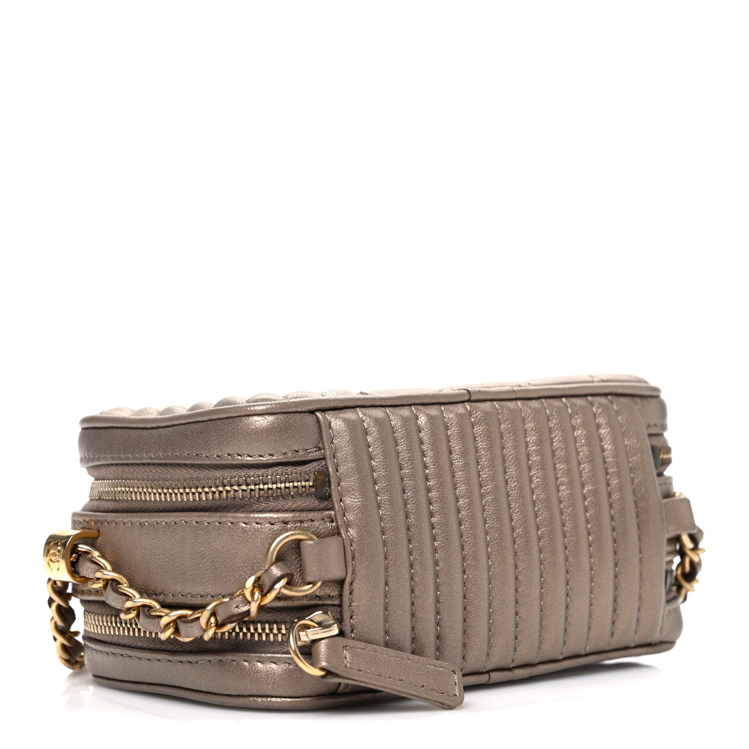 Chanel Metallic Lambskin Mini Coco Boy Camera Case Dark Gold 4 of 10