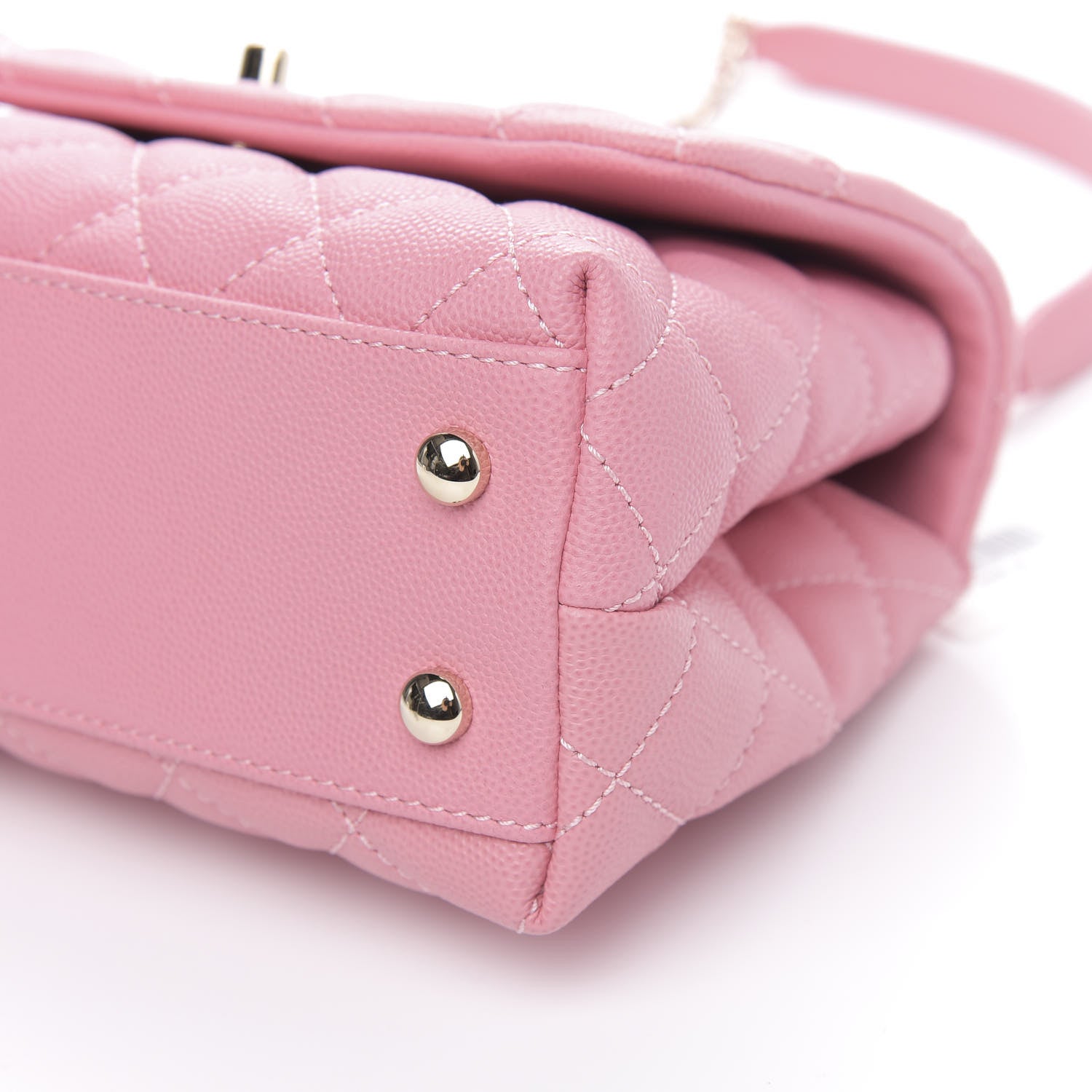 Chanel Caviar Quilted Mini Coco Handle Flap Pink 9 of 11