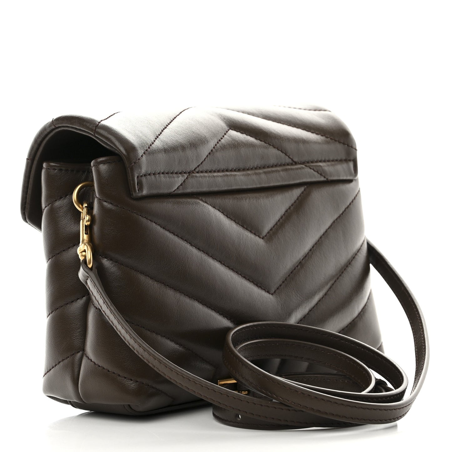 Calfskin Y Quilted Monogram Toy Loulou Crossbody Bag Soil Brown
