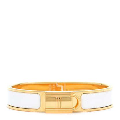 Hermes Enamel Narrow Clic Cadenas Bracelet PM White 1 of 5