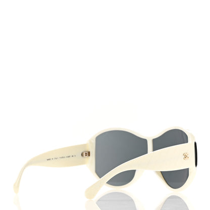 Chanel Acetate Mirror Shield Sunglasses 71476A White 4 of 7