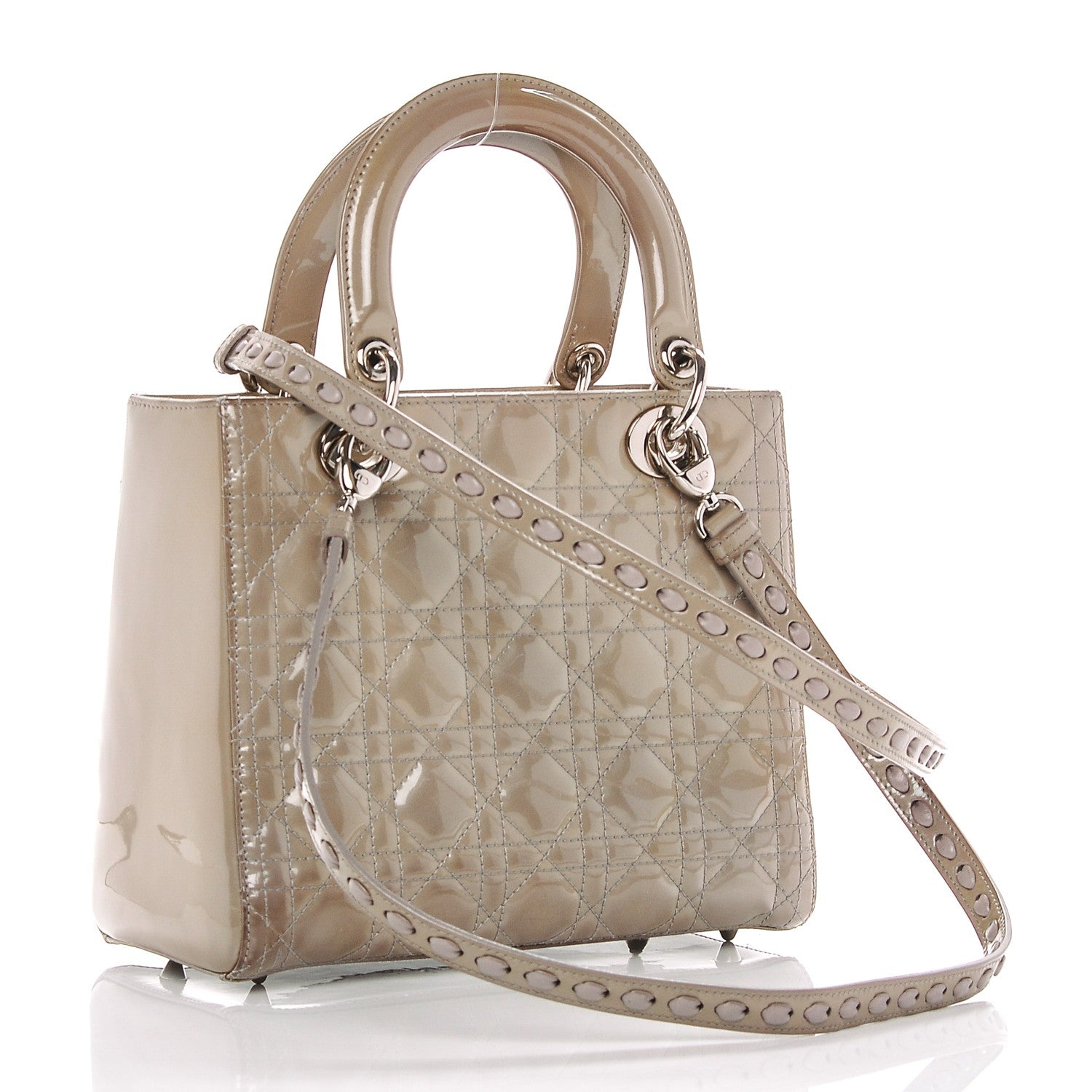 Christian Dior Patent Cannage Medium Lady Dior Grey 3 of 10