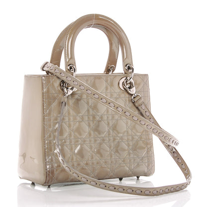 Christian Dior Patent Cannage Medium Lady Dior Grey 3 of 10