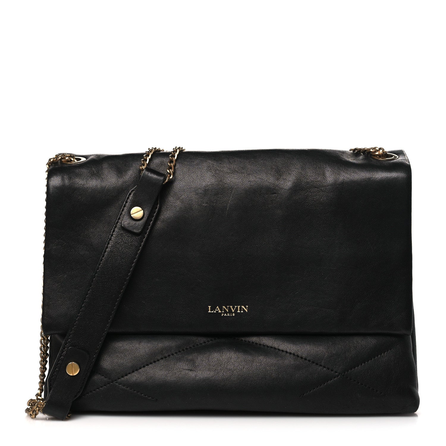 Lanvin Lambskin Quilted Medium Sugar Flap Shoulder Bag Black 1 of 10